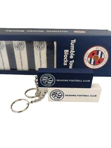 Upcycled Reading FC Tumbling Tower Block Keyrings Stainless Steel Split Ring - Picture 1 of 5