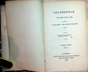 John Galt Esq / Southennan 3 vols 1st Edition 1830 - Imagen 1 de 4