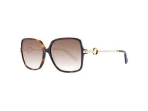 Omega OM0033 52G Havana Square Oversized Sunglasses Plastic Frame 59-15-140 - Picture 1 of 3