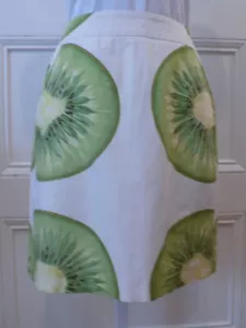 Minifalda de algodón estampado de kiwi verde marfil talla 8 - Imagen 1 de 8
