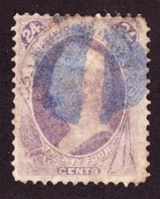 US 153 24c Scott Used F-VF w/ Ultramarine Cancel SCV $230+ - Image 1 of 2