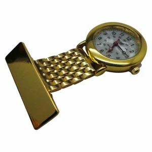 Personalised Nurses Fob Watch 24k Gold Clad Free Engraving Engraved Carer Dr Etc - Picture 1 of 6