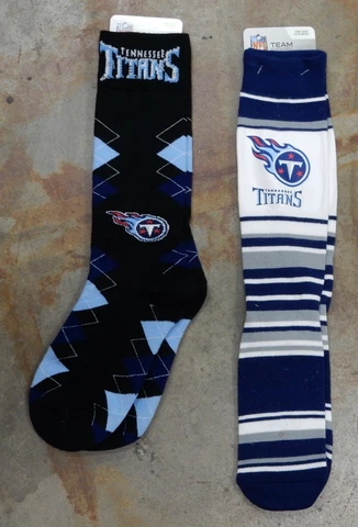 2 Pack NFL Tennessee Titans Gift Socks One Size Fan Nation Mas Stripes Dress Cover