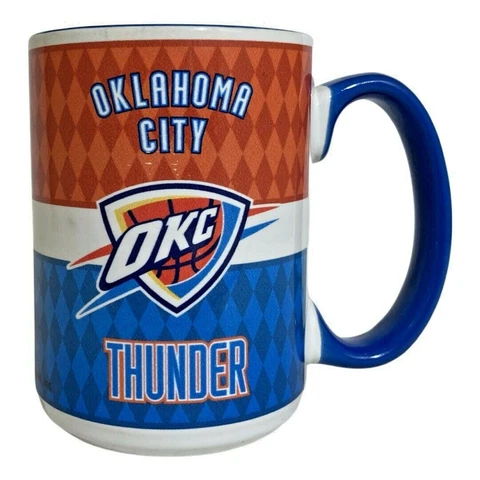 Oklahoma City OKC Thunder Ceramic Coffee Mug 2015 NBA Properties Basketball 4.5" Cover