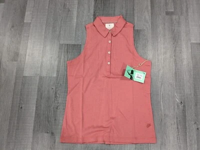 Camisa polo de golf Linksoul sin mangas NUEVA para mujer talla mediana LSW 138 lavado de sol  Foto 1 de 4
