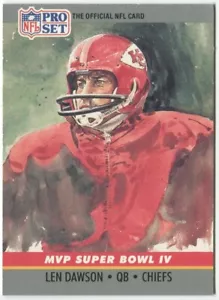 1990 Pro Set Super Bowl MVP Inserto #4 Len Dawson Kansas City Chiefs - Foto 1 di 2
