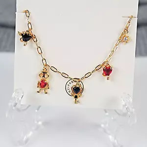 Multi-Charm Voo Doo Devil Theme High Quality Rhinestone 18K Gold Plated Copper - Picture 1 of 2