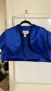 David’s Bridal Royal Blue Bolero Jacket Bridesmaid 22/24 Plus Size  - Picture 1 of 3