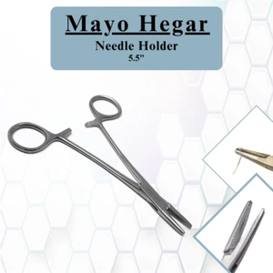 Mayo Hegar Stainless Steel Surgical Forceps For Precision Grip & Control - 5.5" - Picture 1 of 5