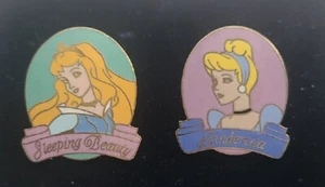 Lot of 2 Rare Vintage Disney Princess Pins - Cinderella & Sleeping Beauty  - Picture 1 of 4