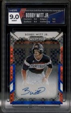 2019 Panini Prizm Draft Red White and Blue Bobby Witt Jr Auto /99 HGA 9