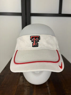 Texas Tech Red Raiders Visor Strap Back Adult One Size White Cotton NCAA Nike - Image 1 of 4