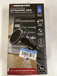 nuovo microfono monster studio sigillato con treppiede e filtro pop - Foto 1 di 3