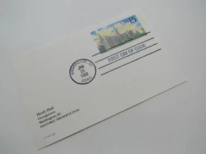 USPS Scott UX128 15c Hearly Hall First Day of Issue Postal Card - Picture 1 of 5