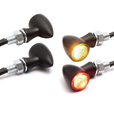 Micro Bullet LED Blinker / Rück-/ Bremslicht Set vorne & hinten schwarz, ECE - Bild 1 von 4