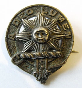 Rare Antique Kerr Clan Silver Badge A DEO LUMEN 30x25mm Scotland Edinburgh T.E H - Picture 1 of 7