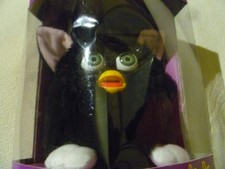 NEW IN BOX ORIGINAL FURBY VINTAGE NIB BLACK W GREEN EYES TIGER SEALED HASBRO SIB