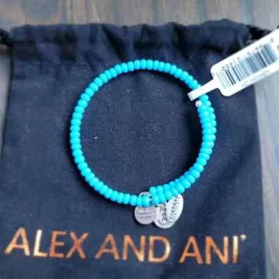 ALEX & ANI Vintage 66 Turquesa Mar Toldo Envoltura Regalo Cuentas Colorido Escuela Foto 1 de 3