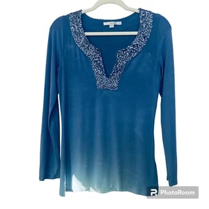 Top Boden Lentejuelas Muesca Escote Talla 4 Manga Larga Cuello en V Elastizado - Imagen 1 de 11