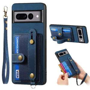 Supporto custodia telefono in pelle per Google Pixel 9A/8A/7A/6A 6/7/8/9Pro XL CON cordino - Foto 1 di 11