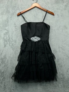 Adrianna Papell Kleid schwarz verziert festlich Party Gr. 1/2 Kleid trägerlos - Bild 1 von 6