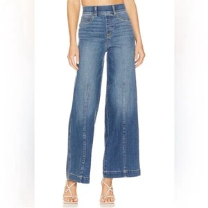 SPANX 20407R Seamed Front Wide Leg Denim in Vintage Indigo Pull-on Jeans, M - Picture 1 of 12