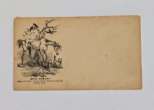1860's Unused Patriotic Civil War Cover - Rice Straw Effect on Cavalry Horses - Picture 1 of 2