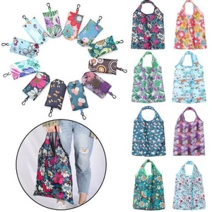 Large Reusable Shopping Bags Heavy Duty Waterproof Foldable Tote Pocket Bags UK - Picture 1 of 26