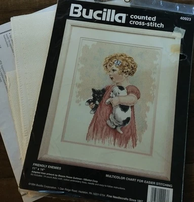Bucilla Friendly Enemies Counted Cross Stitch Pattern Chart & Cloth Only  - Image 1 of 2