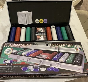 Tournament Poker Set in Aluminium case -500 quality dual-toned 7.2g poker chips - Picture 1 of 8
