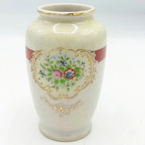 Occupied Japan Floral With Gold Trim 3.75" Vase - Picture 1 of 7