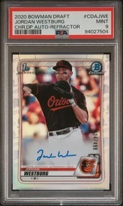 2020 Bowman Draft Chrome Jordan Westburg 1° RIFRATTORE AUTOMATICO /499 PSA 9 #CDA-JWE - Foto 1 di 2