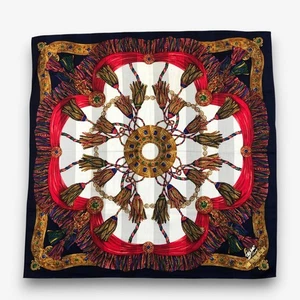 NWT Vintage CELINE Handkerchief Tassels Pocket Square Scarf Preppy Neck Bandana - Picture 1 of 5