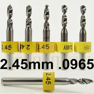 2,45 mm 0,0965 Zoll VHM-Bohrer fünf Stück - mit 1/8 Zoll Schaft R/S - Bild 1 von 4