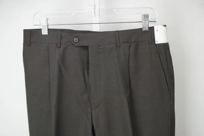 Pantalones de vestir Corneliani Master marrón oscuro 100 % lana talla 48 NUEVO Foto 1 de 4