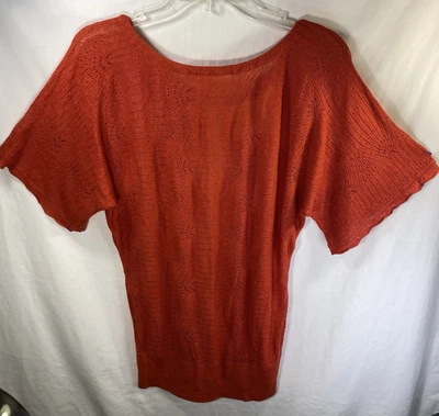 Suéter Top Mujer Angel Of The North XS Espalda Abierta Naranja Cerradura Lino Boho Foto 1 de 4