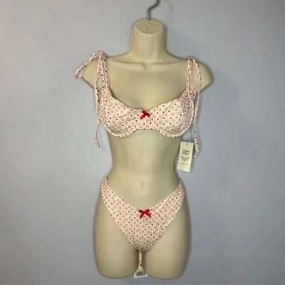 Dippin Daisys Angel Cheeky Bikini Bottom & Top Set Fruity Cherry Print  XL New  - Imagem 1 de 4