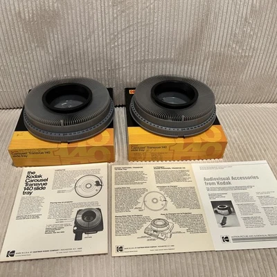 Bandejas deslizantes Kodak Carrusel Transvue 140 paquete de 2 en cajas negras originales Foto 1 de 4