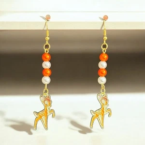 ** Gorgeous Disney Bambi Inspired Dangle Drop Earrings **Handmade** - Picture 1 of 2