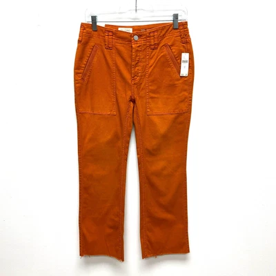 Pantalones acampanados recortados Pilcro Anthropologie para mujer naranja botón Fly The Yaya 25 Foto 1 de 4