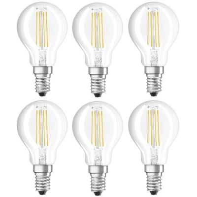 6 x Osram LED Filament Tropfen 4W = 40W E14 klar 470lm 840 neutralweiß 4000K - Bild 1 von 4