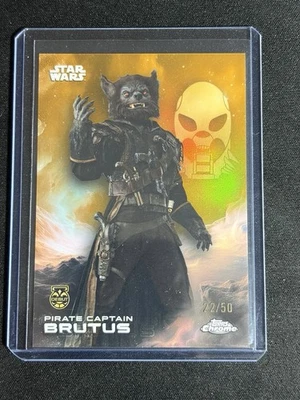 2025 Topps Chrome Star Wars Pirate Captain Brutus True Gold Refractor 144 SP /50 - Изображение 1 из 2