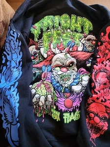 Six Flags Fright Fest schwarz Pullover Hoodie Horror Nächte Halloween XL Glow - Bild 1 von 4