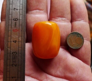 Perle AMBRE Collier Bijou Ancien Maroc Antique Butterscotch Berber Amber Bead - Imagen 1 de 8