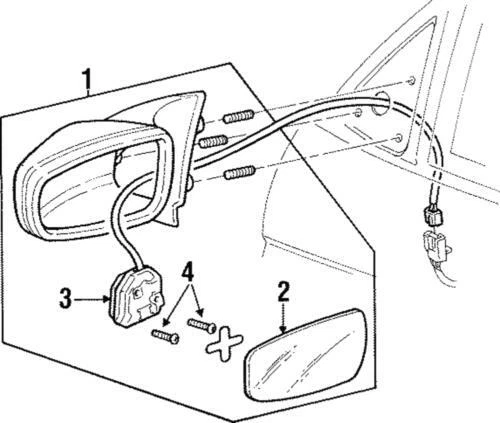 Espejo retrovisor delantero derecho genuino GM 1997-2003 Pontiac Grand Prix 12530002 Foto 1 de 1