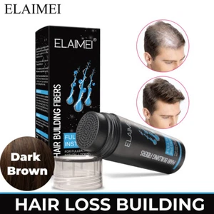 Fiber Dark Brown Hair Loss Building Fibers Keratin Thicker Concealer Alopecia - Picture 1 of 12