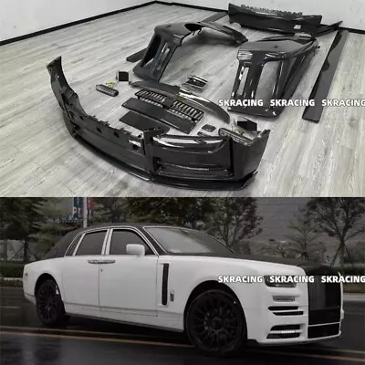 For 2017-2024 Rolls Royce Phantom Carbon Fiber Front Rear Lip Bumper Body kits - Image 1 of 4