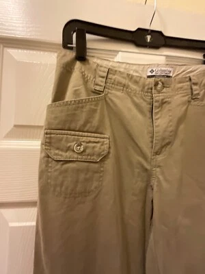 COLUMBIA SPORTSWEAR Pantalón Tostado Caqui 100% Algodón Senderismo Aire Libre Mujer’s 6 Largo  Foto 1 de 4