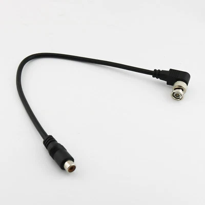 BNC Male Right Angle to RCA Female CCTV Coax RF BNC RCA DC Power Connector Cable - Image 1 of 4