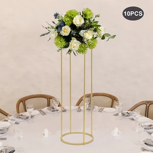10Pcs Gold Wedding Centerpieces for Wedding Tables Metal Flower Stand Decor - Picture 1 of 21